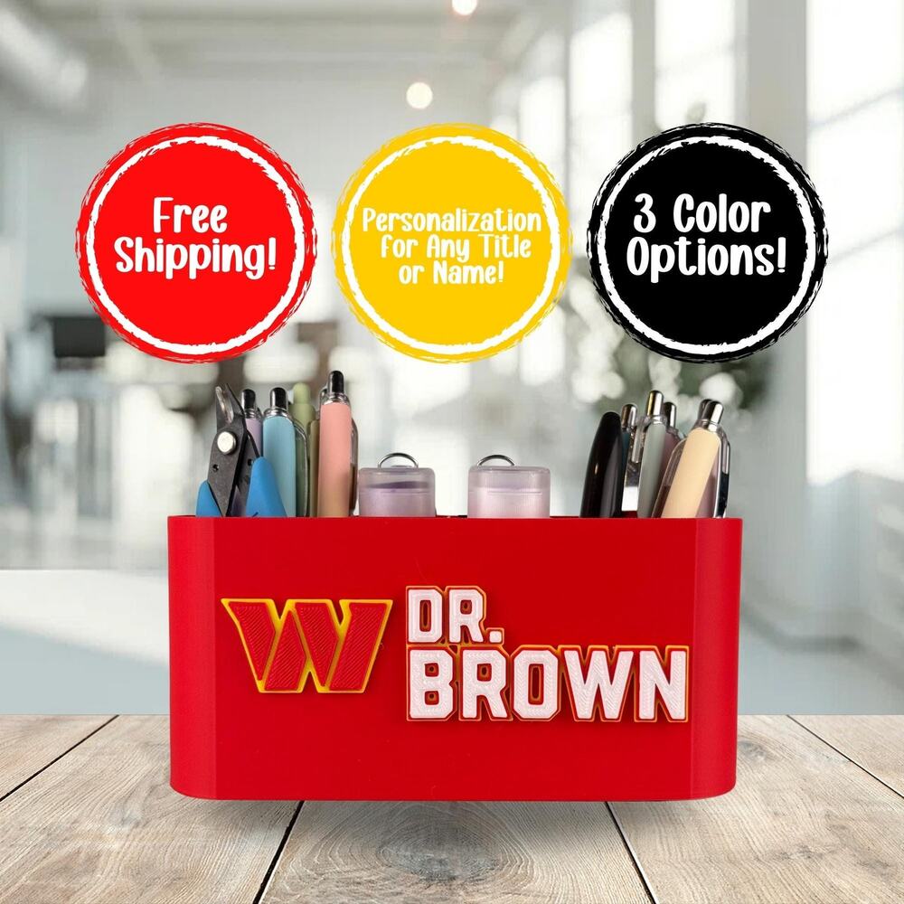 Personalized Washington Commanders Desk Organizer, Commanders Desk Decor